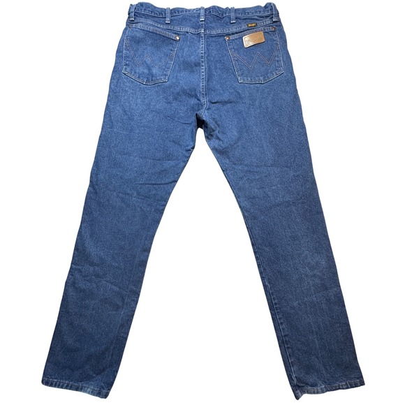 Wrangler 13MWZPW Jeans Mens 38x36 Blue Cowboy Cut Western Denim Straight Pants